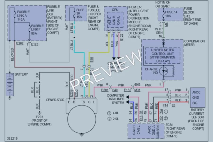 2011 Nissan Frontier Starting Charging wiring diagram preview