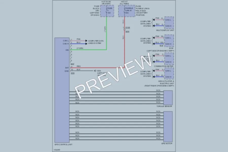 2011 Nissan JUKE Electronic Power Steering wiring diagram preview