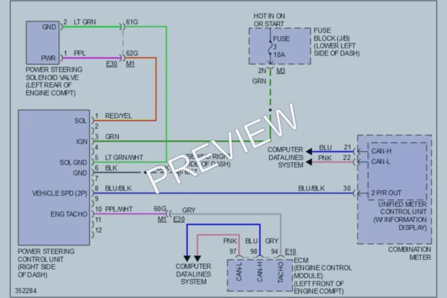 2011 Nissan Maxima Electronic Power Steering wiring diagram preview