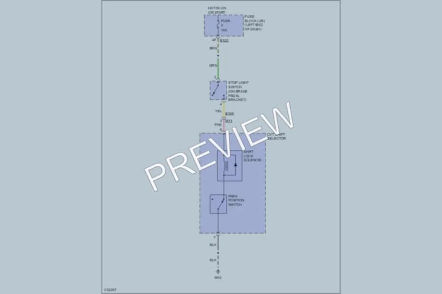 2011 Nissan Murano Shift Interlock wiring diagram preview