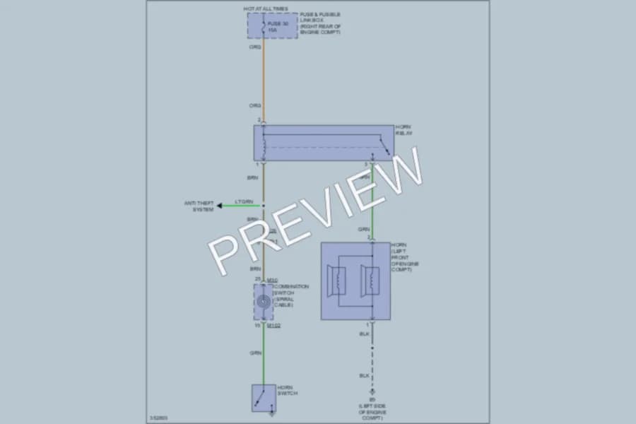 2011 Nissan Pathfinder Horn wiring diagram preview
