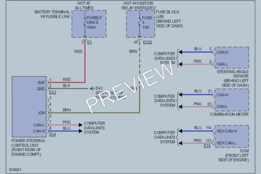 2011 Nissan Quest Electronic Power Steering wiring diagram preview