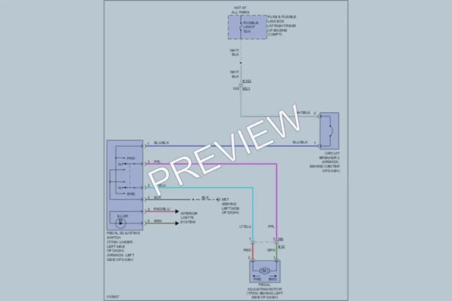 2011 Nissan Titan Power Seats wiring diagram preview