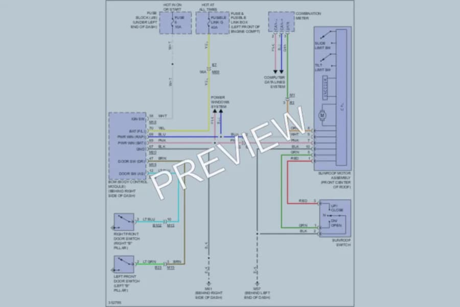 2011 Nissan Versa Power Top Sunroof wiring diagram preview