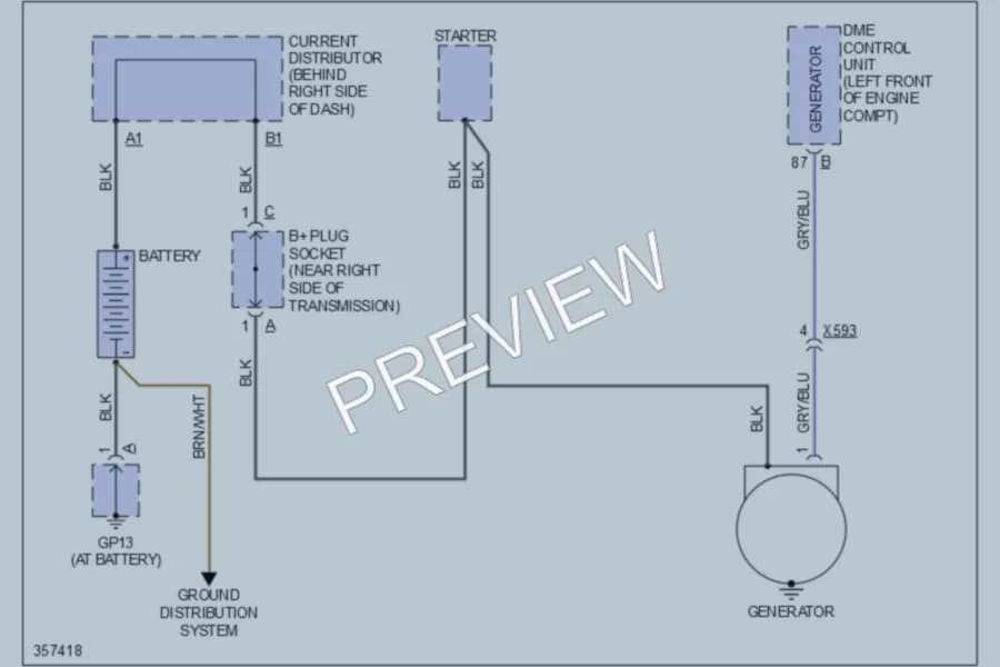 2011 Porsche 911 Starting Charging wiring diagram preview