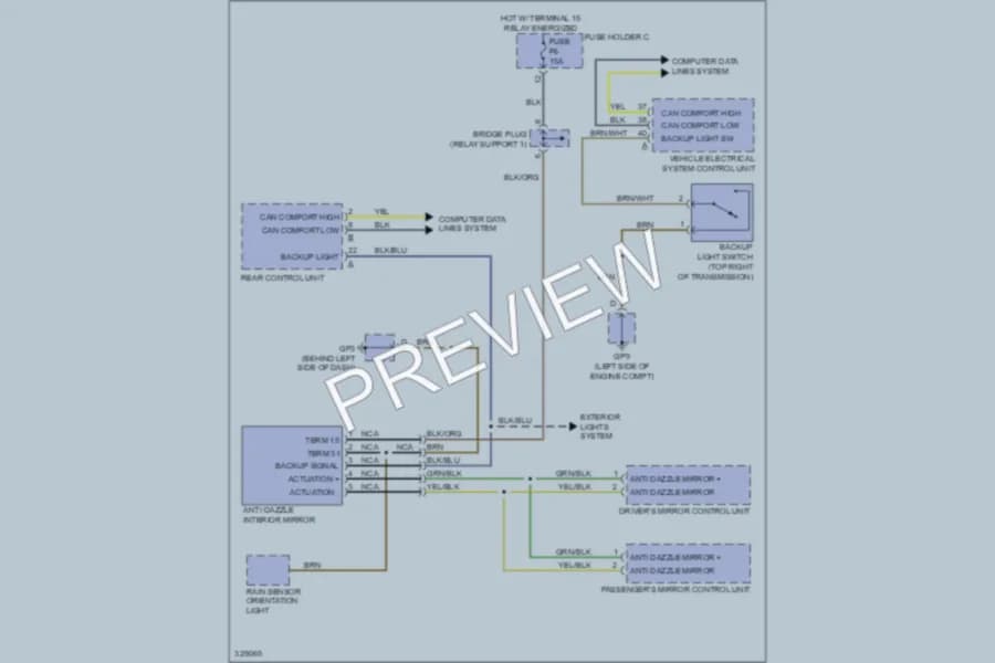 2011 Porsche Cayman Power Mirrors wiring diagram preview