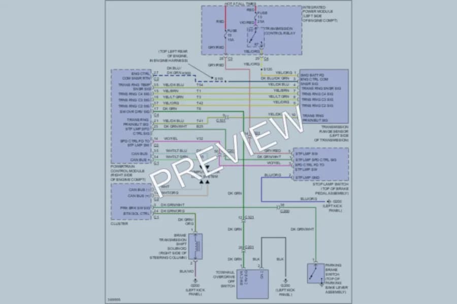 2011 Ram Dakota Shift Interlock wiring diagram preview
