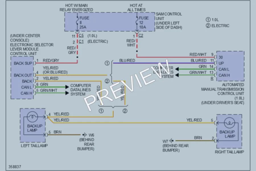 2011 Smart fortwo Exterior Lights wiring diagram preview
