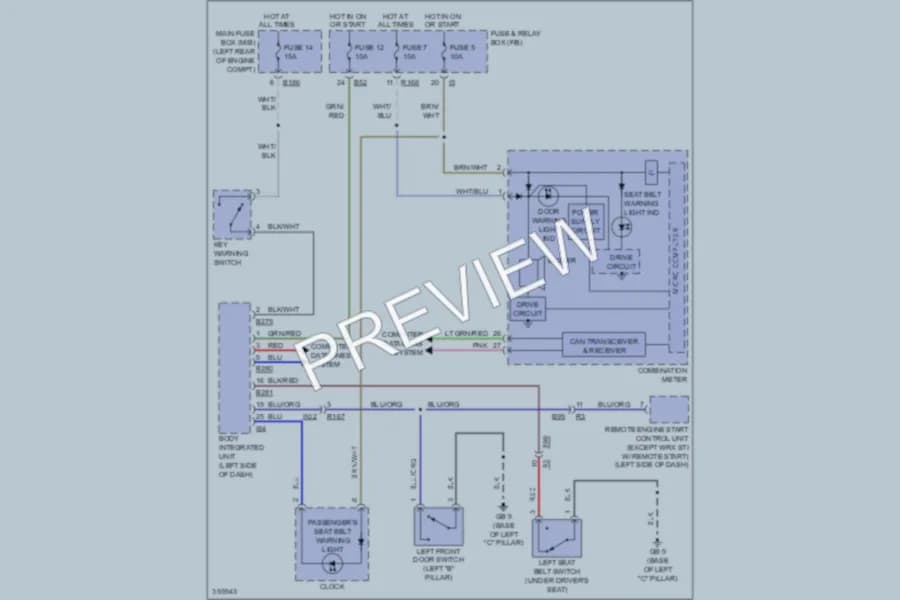 2011 Subaru ImprezaWRX Warning Systems wiring diagram preview