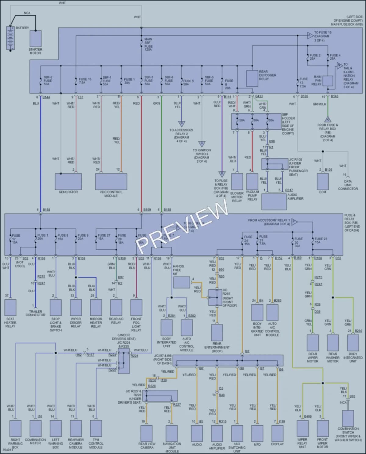 2011 Subaru Tribeca Power Distribution wiring diagram preview