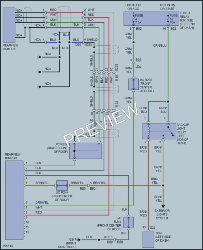 2011 Subaru Tribeca Power Mirrors wiring diagram preview