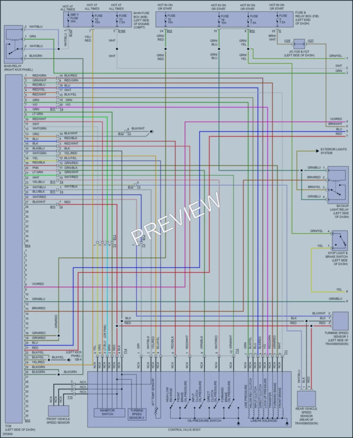 2011 Subaru Tribeca Transmission wiring diagram preview