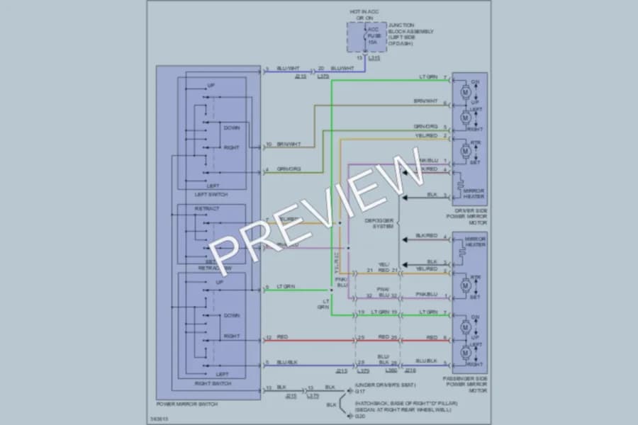 2011 Suzuki SX4 Power Mirrors wiring diagram preview