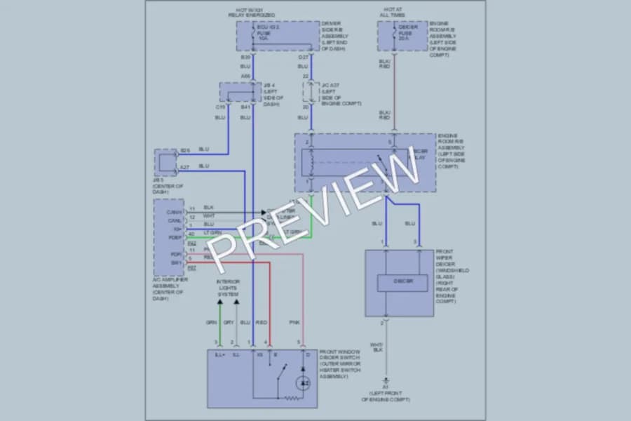 2011 Toyota 4Runner Defoggers wiring diagram preview