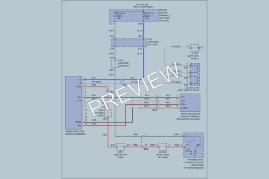 2011 Toyota 4Runner Power Mirrors wiring diagram preview