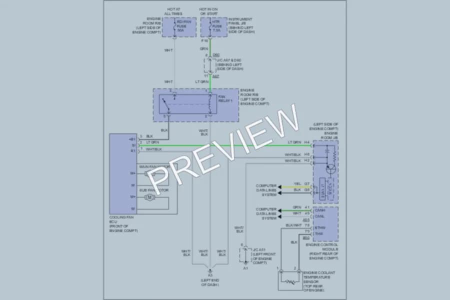 2011 Toyota Avalon Cooling Fan wiring diagram preview