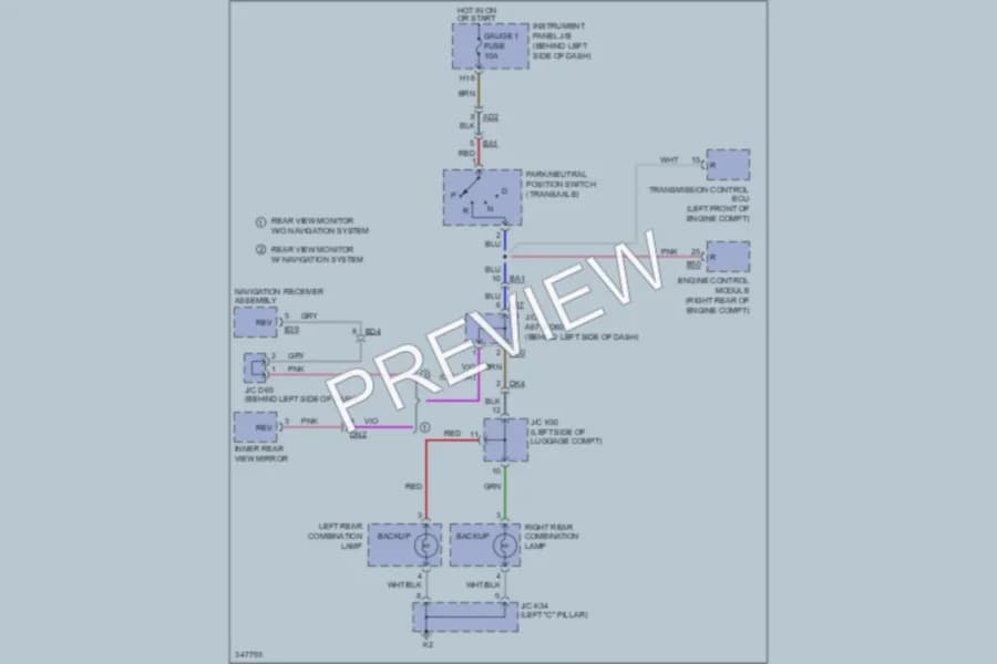 2011 Toyota Avalon Exterior Lights wiring diagram preview
