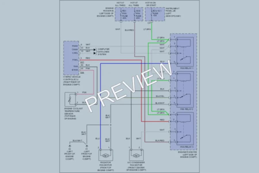 2011 Toyota Camry Cooling Fan wiring diagram preview