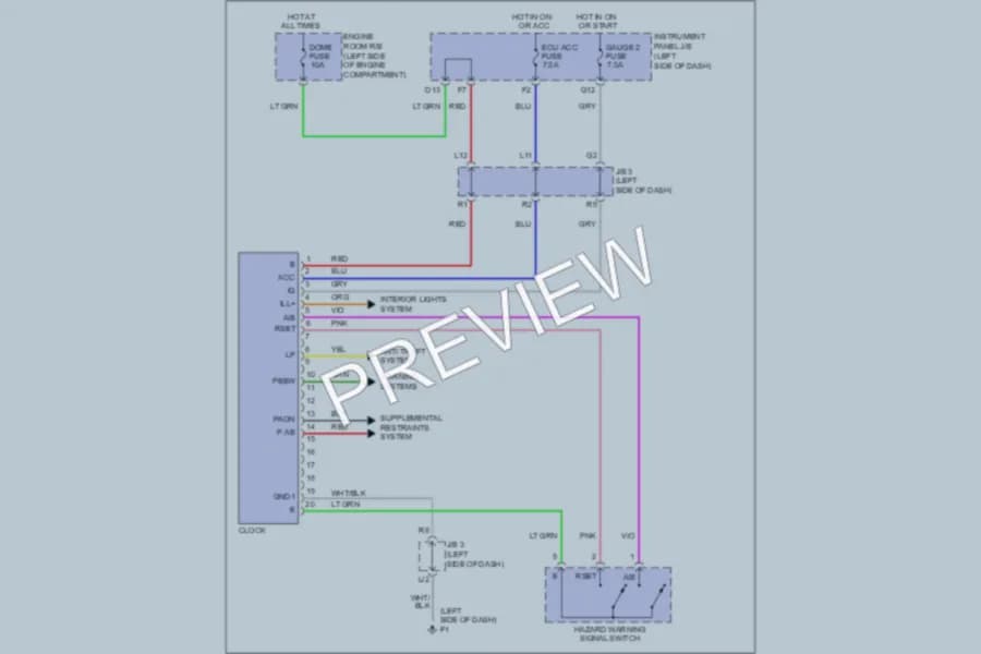 2011 Toyota Camry Instrument Cluster wiring diagram preview