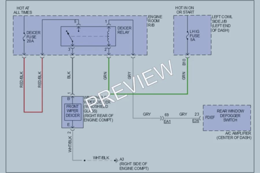 2011 Toyota LandCruiser Defoggers wiring diagram preview
