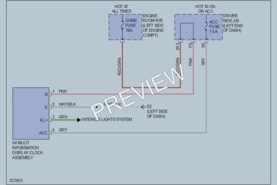2011 Toyota Matrix Instrument Cluster wiring diagram preview