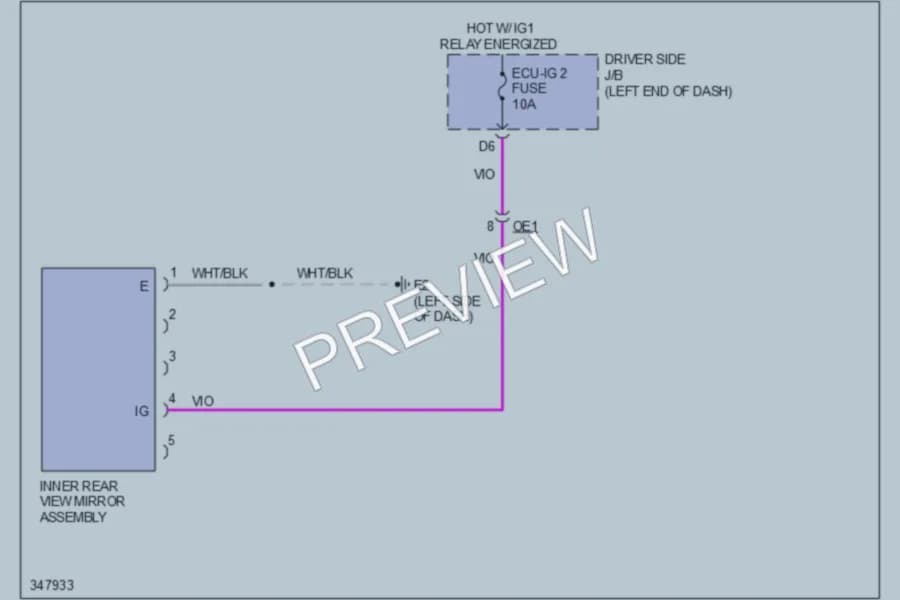2011 Toyota Matrix Power Mirrors wiring diagram preview