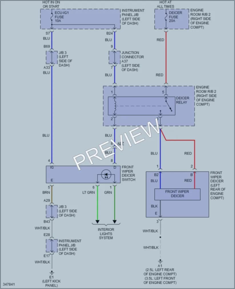 2011 Toyota RAV4 Defoggers wiring diagram preview