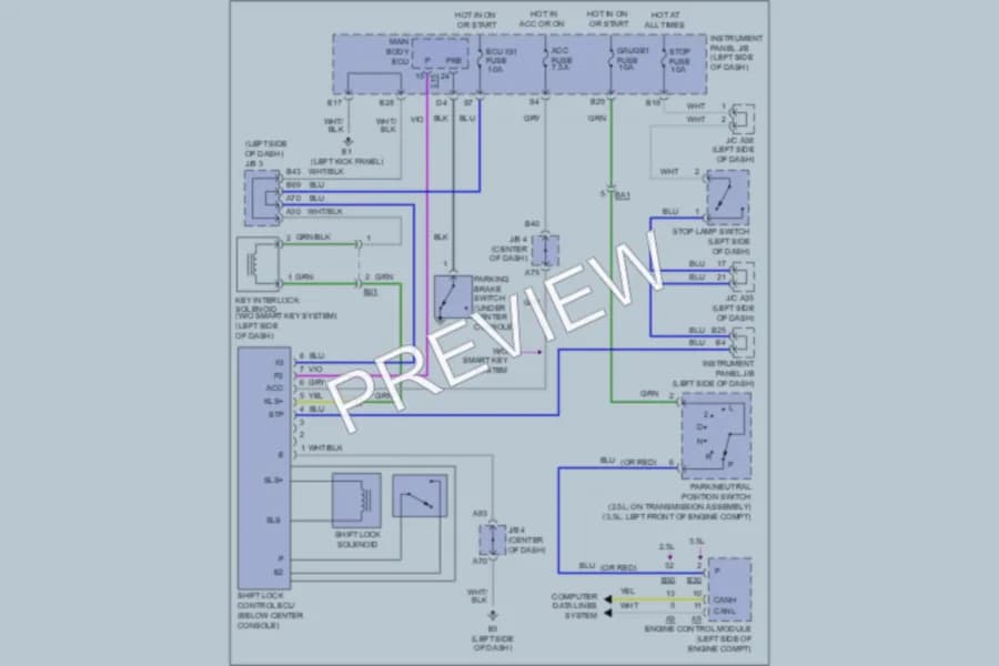 2011 Toyota RAV4 Shift Interlock wiring diagram preview