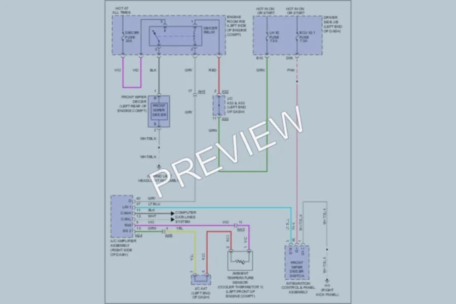 2011 Toyota Sequoia Defoggers wiring diagram preview