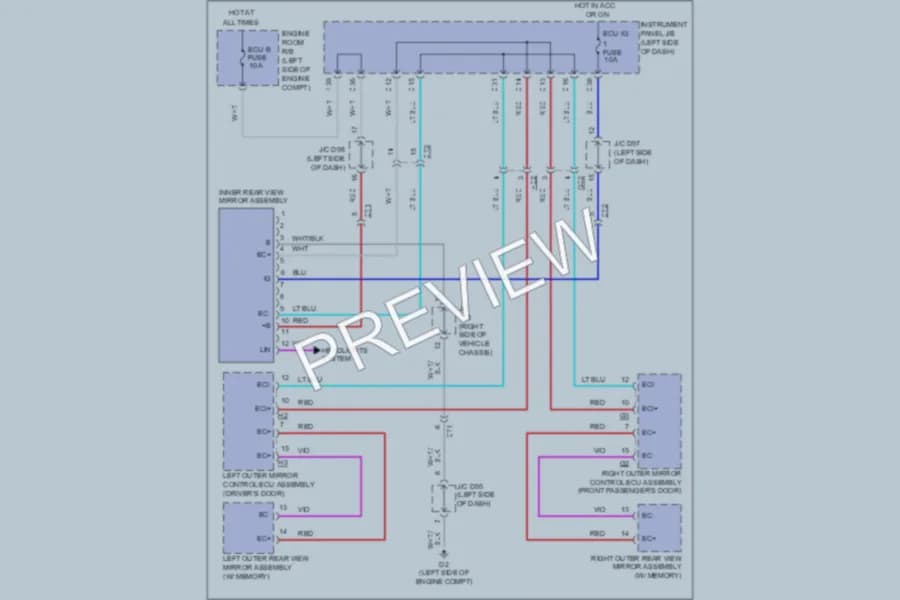 2011 Toyota Sienna Power Mirrors wiring diagram preview