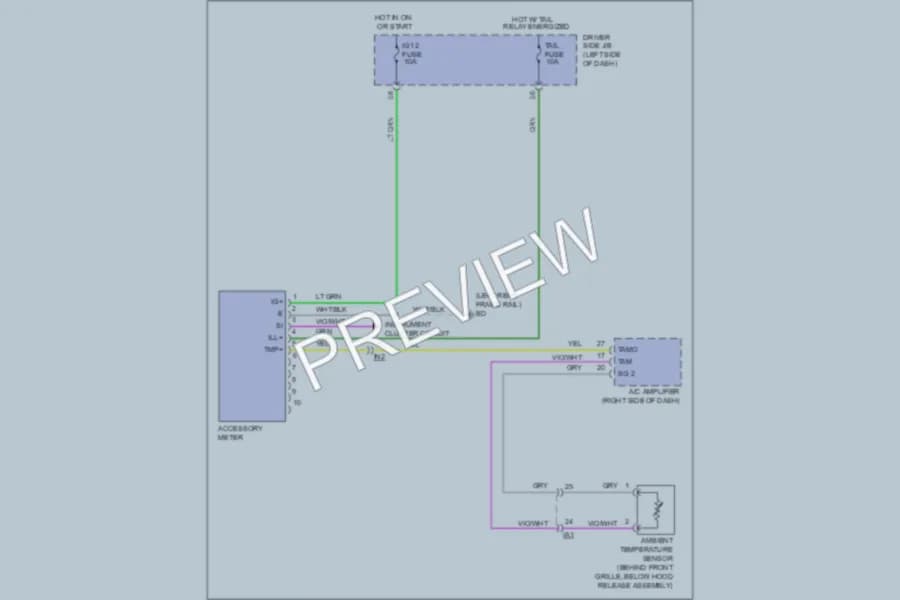 2011 Toyota Tacoma Instrument Cluster wiring diagram preview