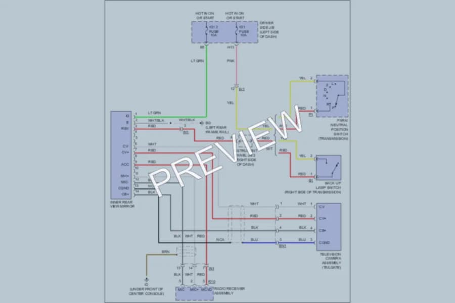 2011 Toyota Tacoma Power Mirrors wiring diagram preview
