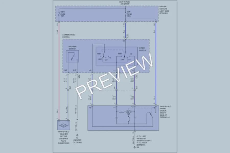 2011 Toyota Tacoma Wiper Washer wiring diagram preview