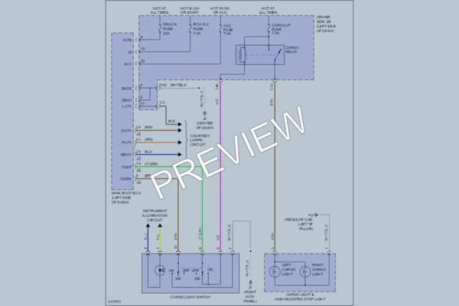 2011 Toyota Tundra Interior Lights wiring diagram preview