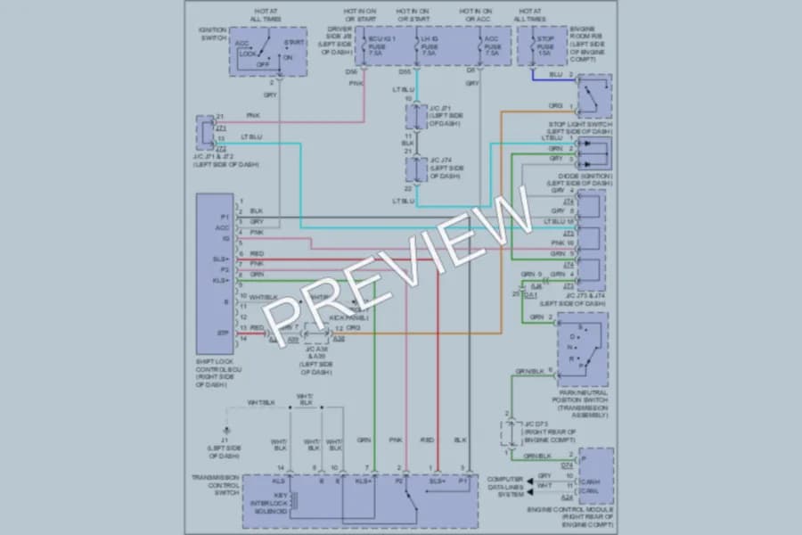 2011 Toyota Tundra Shift Interlock wiring diagram preview