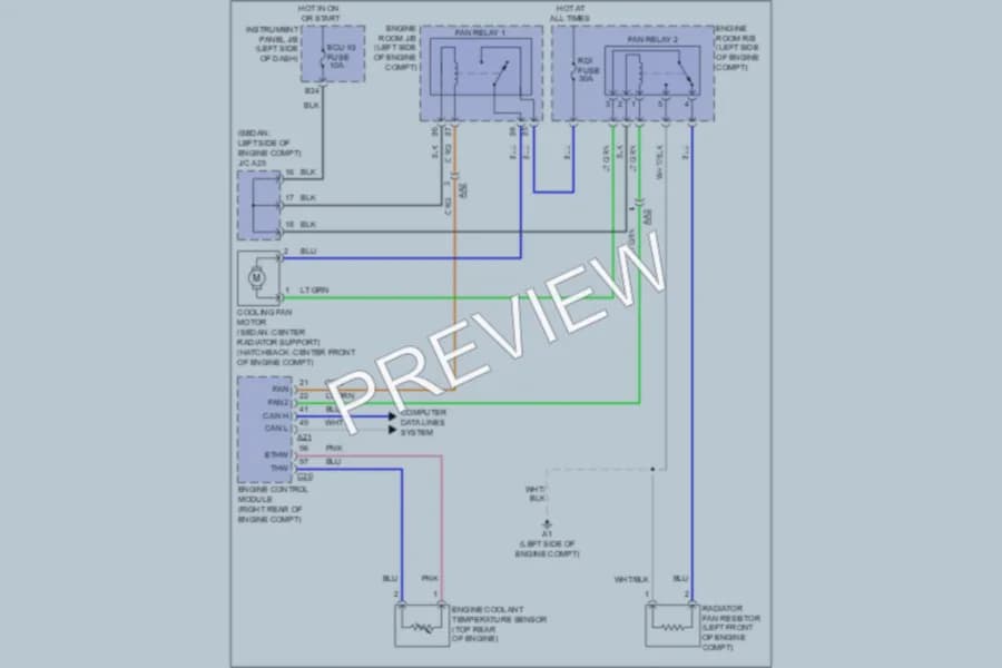 2011 Toyota Yaris Cooling Fan wiring diagram preview
