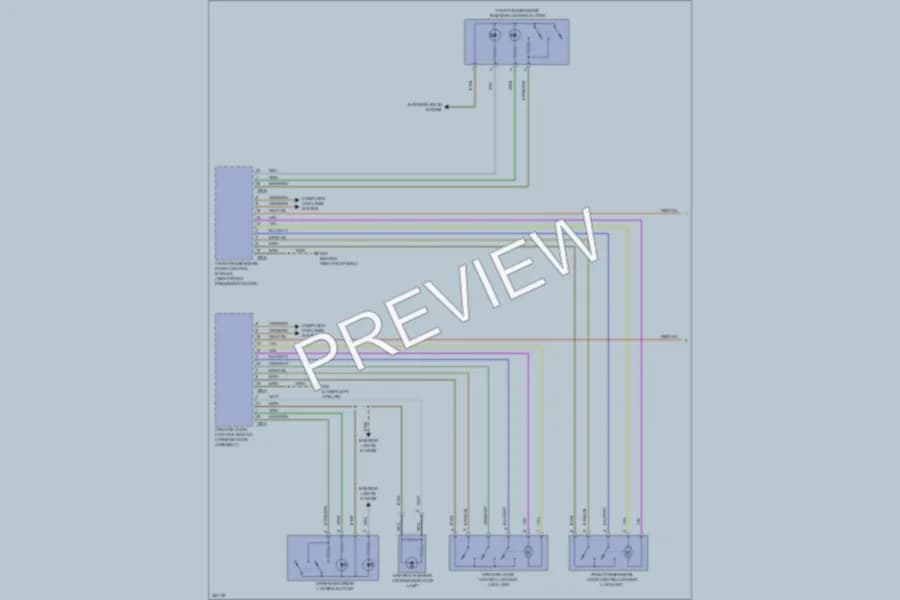 2011 Volkswagen 4D Sedan Power Door Locks wiring diagram preview with protected circuit layout