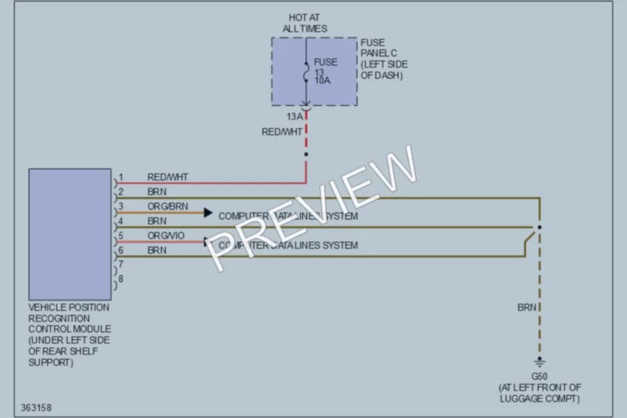 2011 Volkswagen 4D Wagon Instrument Cluster wiring diagram preview with protected circuit layout