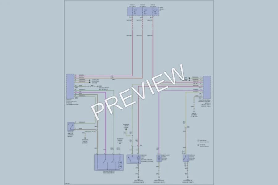 2011 Volkswagen PassatCC Trunk Tailgate Fuel Door wiring diagram preview
