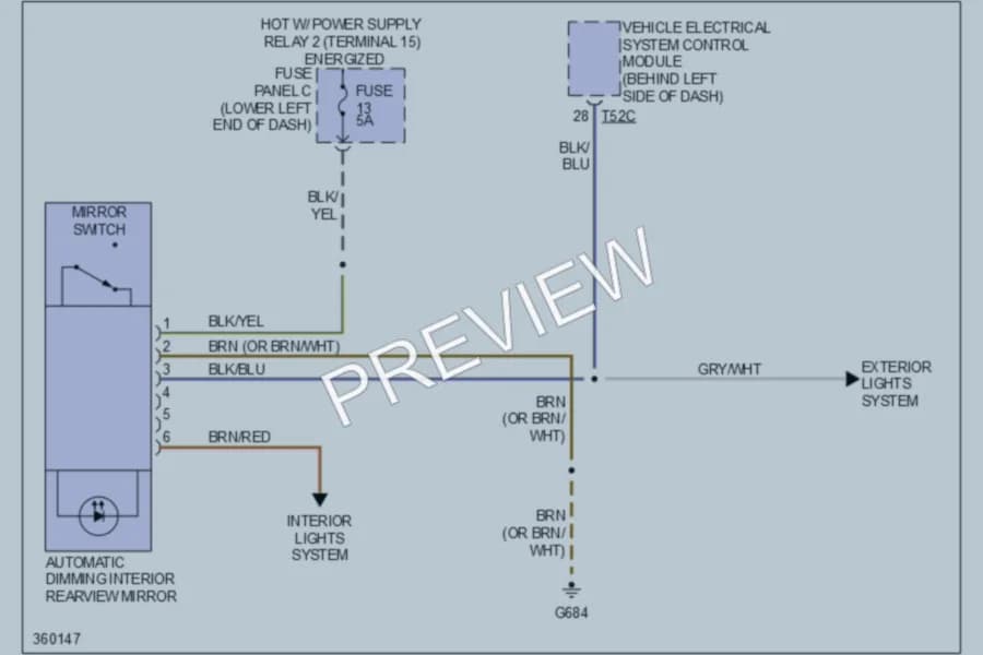 2011 Volkswagen Tiguan Power Mirrors wiring diagram preview