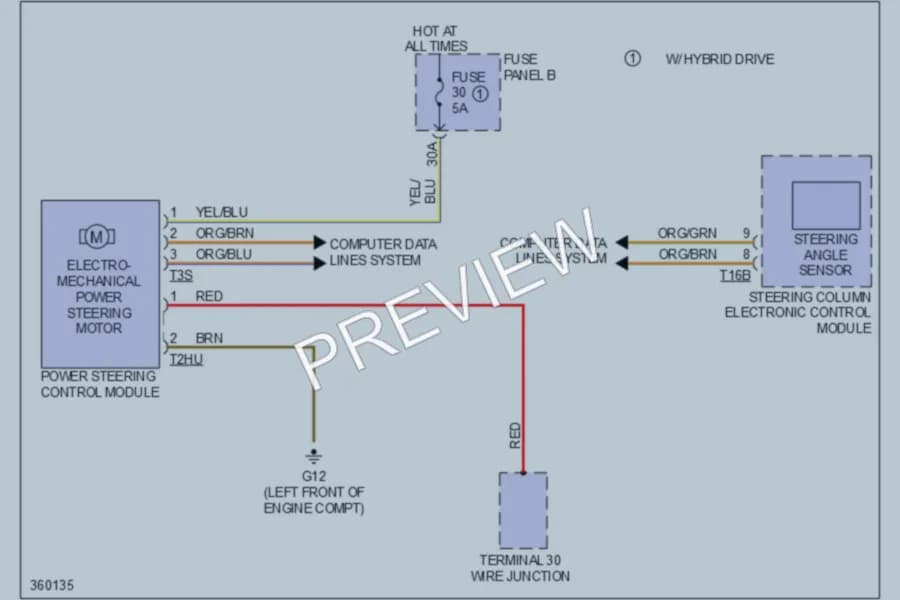 2011 Volkswagen Touareg Electronic Power Steering wiring diagram preview