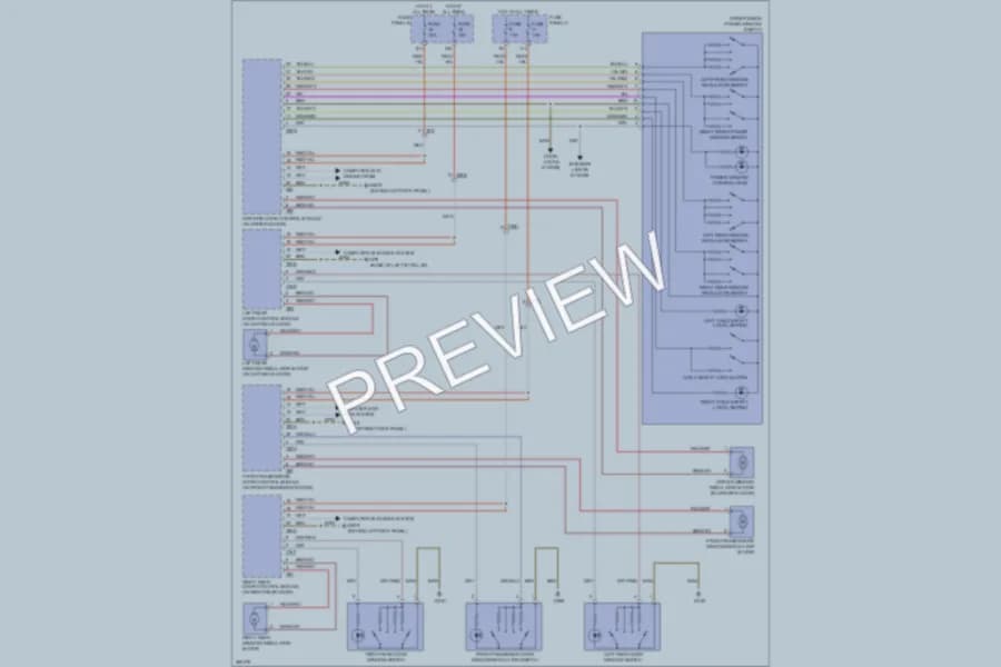 2011 Volkswagen Touareg Power Windows wiring diagram preview