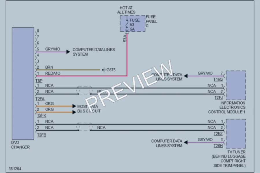 2011 Volkswagen Touareg Radio wiring diagram preview