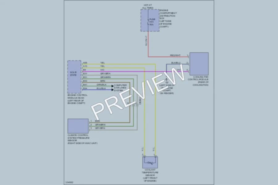 2011 Volvo S60 Cooling Fan wiring diagram preview