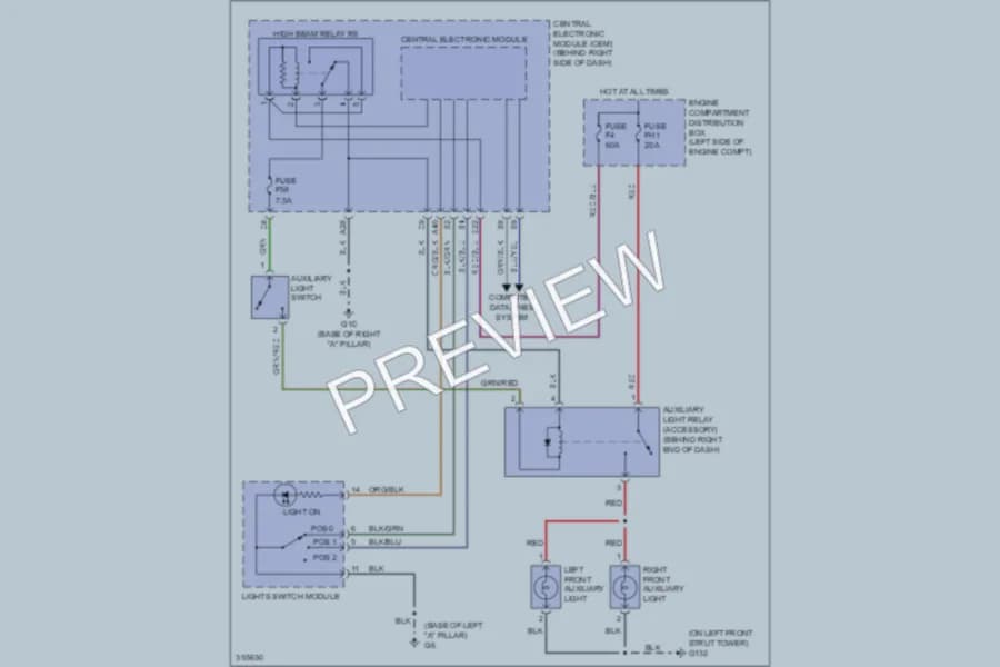 2011 Volvo V50 Exterior Lights wiring diagram preview
