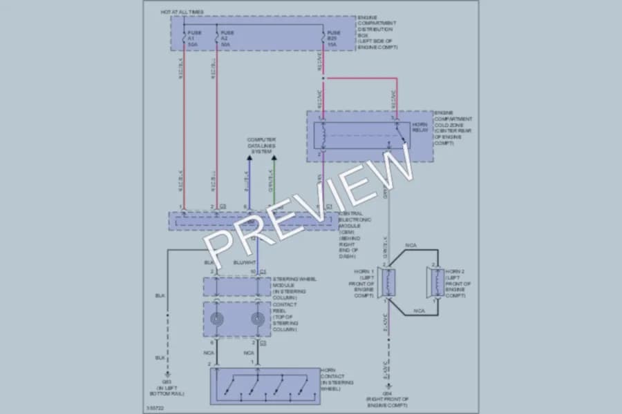 2011 Volvo XC60 Horn wiring diagram preview