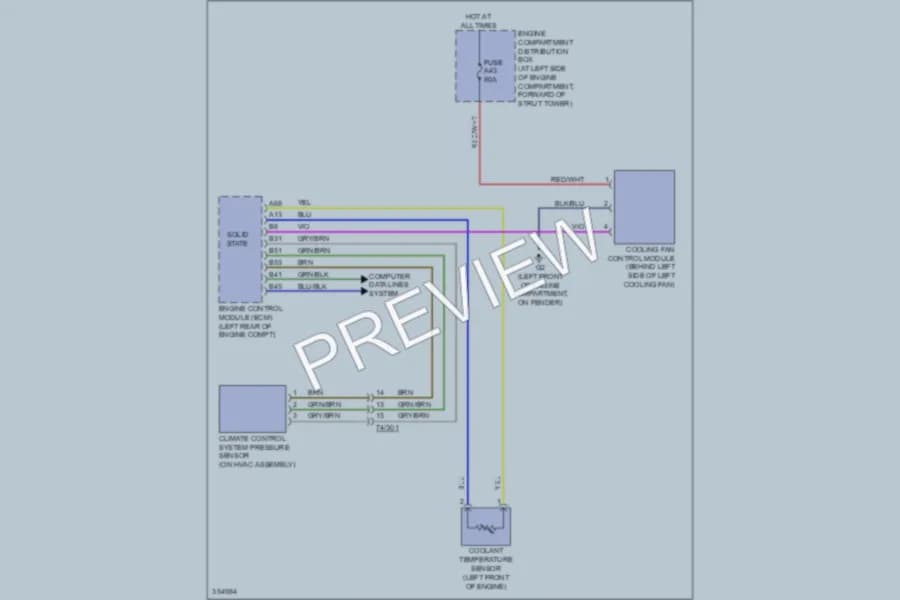 2011 Volvo XC70 Cooling Fan wiring diagram preview