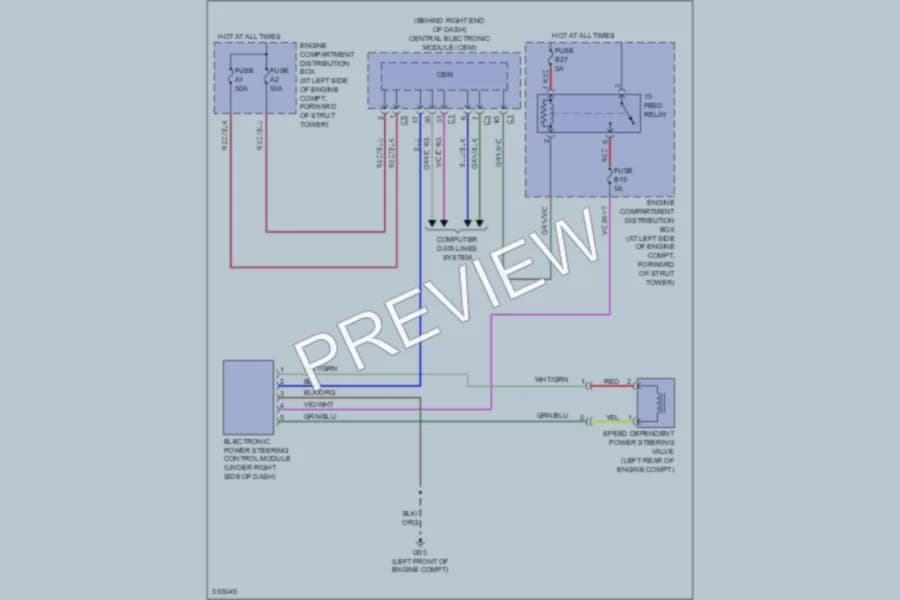2011 Volvo XC70 Electronic Power Steering wiring diagram preview