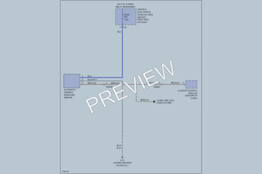 2011 Volvo XC70 Power Mirrors wiring diagram preview