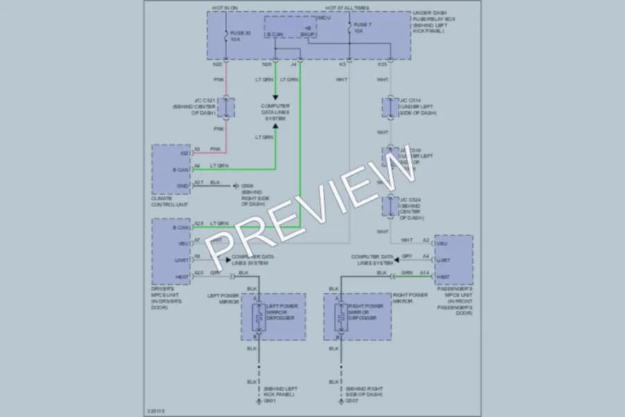 2012 Acura MDX Defoggers wiring diagram preview